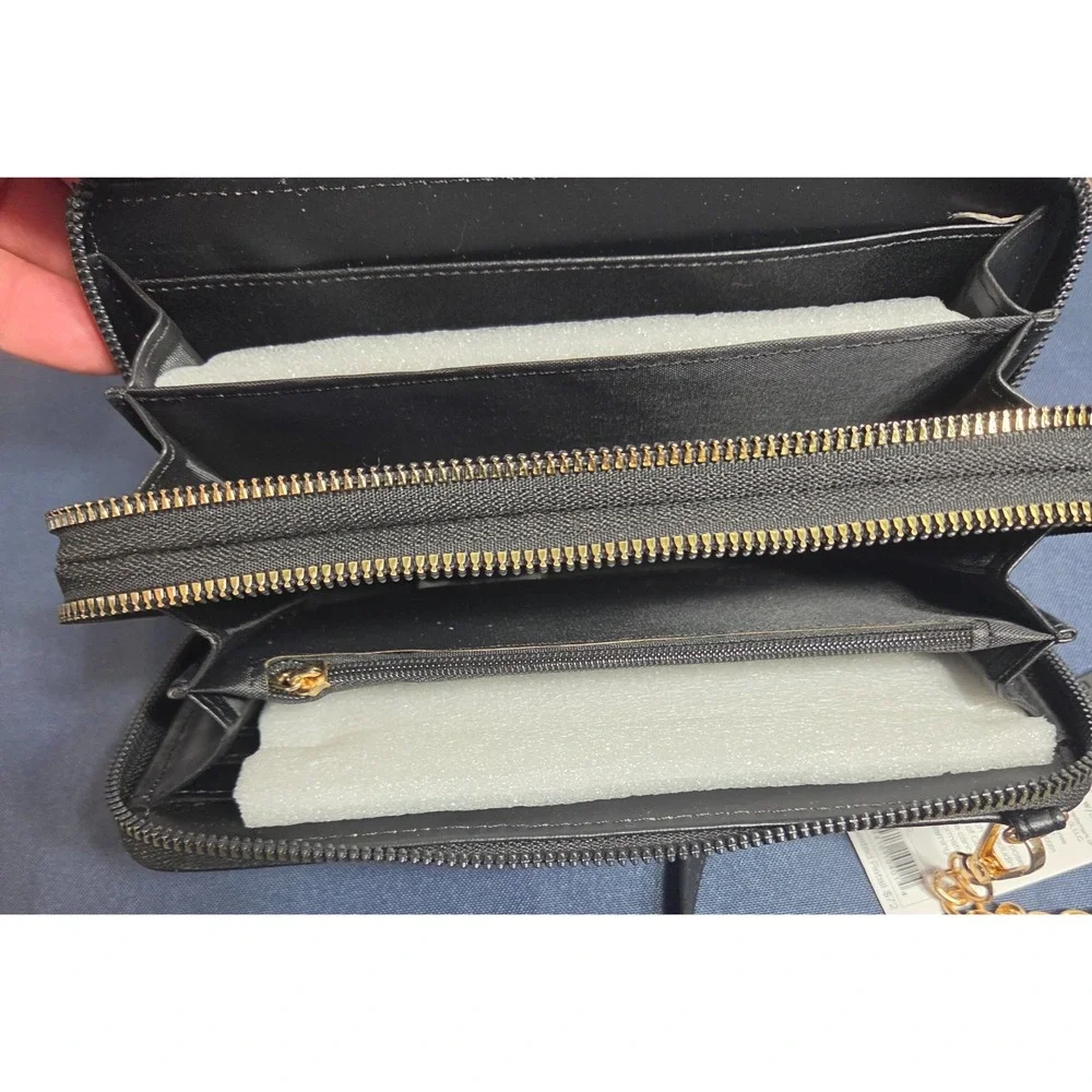 Adrienne Vittadini Downtown Collection Double Wallet w/Removable Strap Black